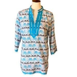 Crown & Ivy Beach elephant print swimsuit coverup Size Medium